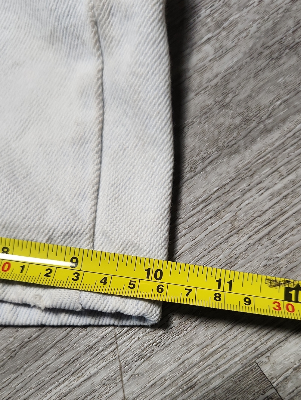Lee White Denim Shorts with Tan Patch - Picture 7 of 11